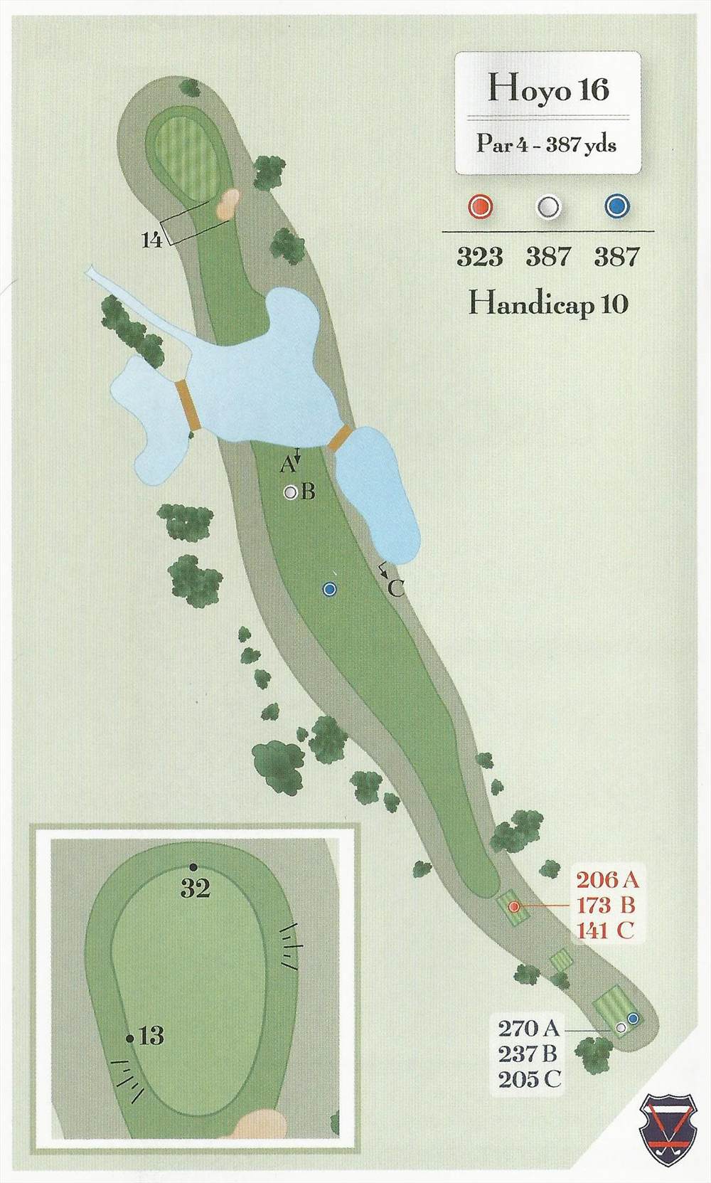 Diagram of hole 16